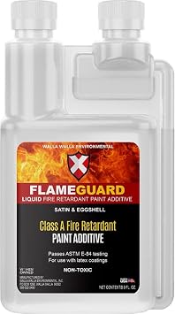 Flame Guard Liquid Fire Retardant 8oz Paint Additive treats 1 Gallon