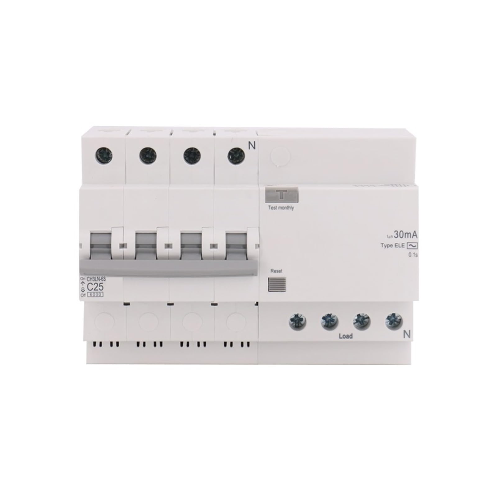 Disjoncteur CH3LH-63 avec protection différentielle CA module CH3LH-63C16/4/030E - 2