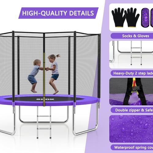 Image of SKOK Trampoline for Kids,400LBS Outdoor Trampoline with Net-ASTM Approved Trampoline for Children and Adults