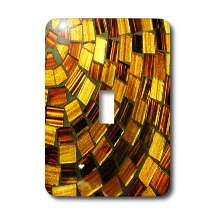 Interrupteur mosaïque marron or 3dRose lsp_100728_1 pour remplacer une plaque murale blanche unie