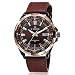 Tonnier Analog Men's Quartz Watch Calendar Watches Brown Leather Strap Luxurious Man Watches