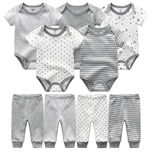 Image of Chamie Newborn Baby Cute Design Bodysuit Short Sleeve One-Piece Baby Clothes for Boys and Girls
