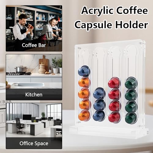 Porte-capsules de café en acrylique transparent pour 40 dosettes - 7