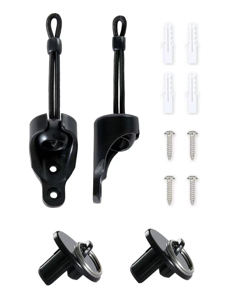 Lihopefe Replacement Shade Parts Bungee End Cap Kit for Exterior Cordless Roller Shades Outdoor Blinds (Black, 1)