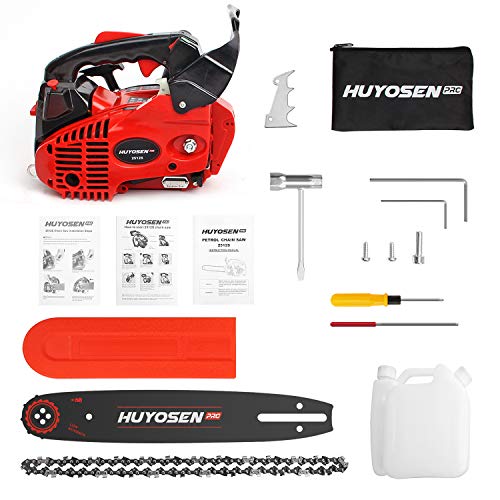 HUYOSEN PRO Professional Gas Chainsaws 25cc 2-Stroke Gas Powered Chain Saw 12-Inch Chainsaw Chain with Tool Kit for Cutting Forest Wood Garden Trimming Tools