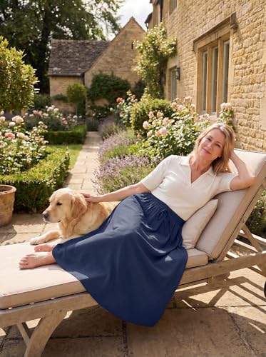 50% Off HiMONE Women's High Waisted Satin Maxi Skirt