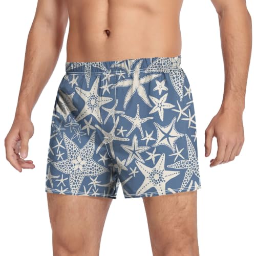 Image of Men's Boxer Shorts Cotton Loose Underwear with Button Fly