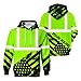 HiVis Custom Green American Flag High Visibility Hoodie Men Custom Name Class 3 Reflective Tape Safety Workwear for Workers, Patriotic, Operator, Truckers