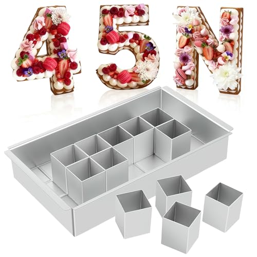 dellyy Kuchenform Zahlen, Diy Backformen Set, Buchstaben Backform, Verstellbare Antihaftbeschichtung...