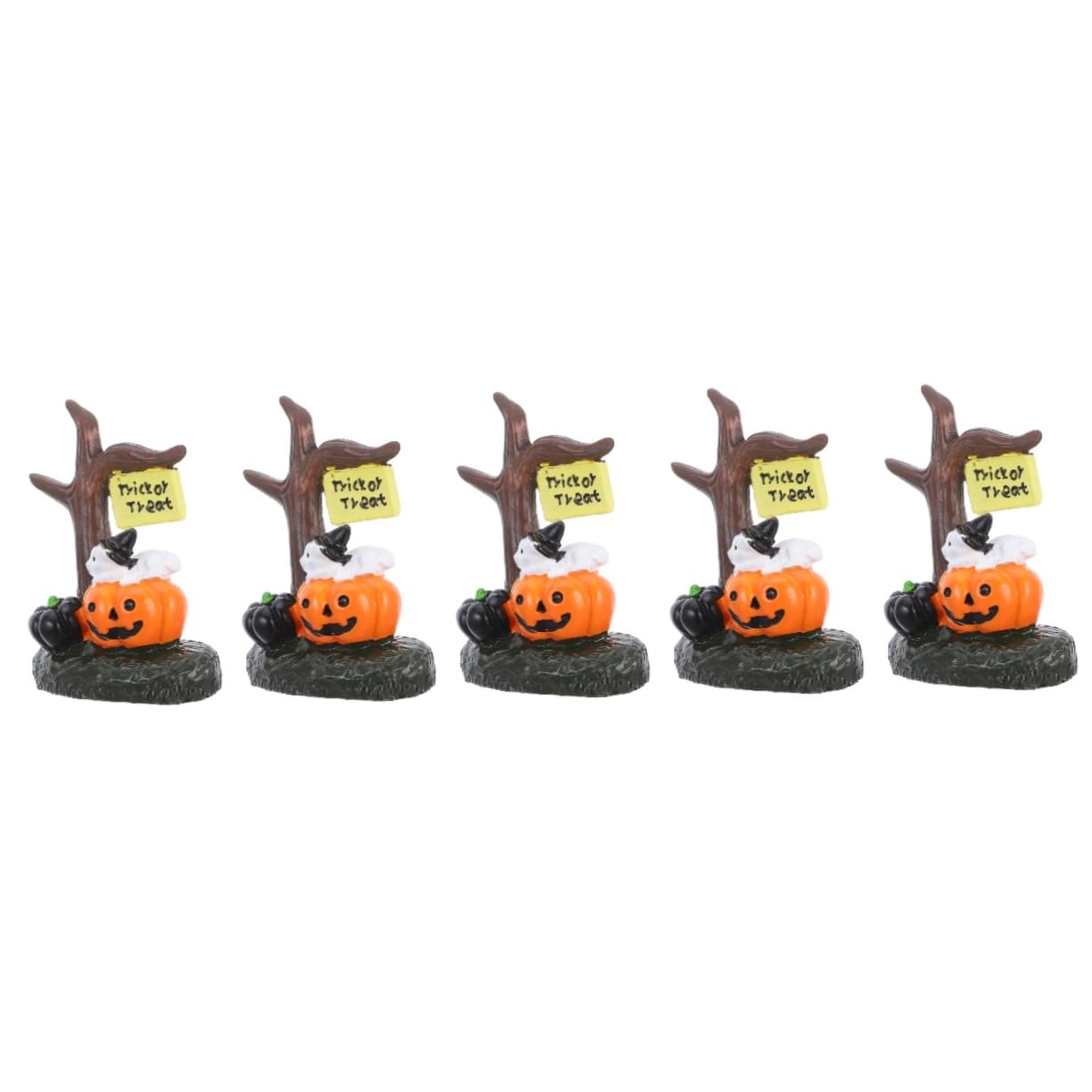 5 Figuras en Miniatura de Halloween, decoración de Mesa con Forma de Mini casa, estatuas de Micro paisajes, artesanía de Resina para Decoraciones de otoño y Fiestas de Halloween.