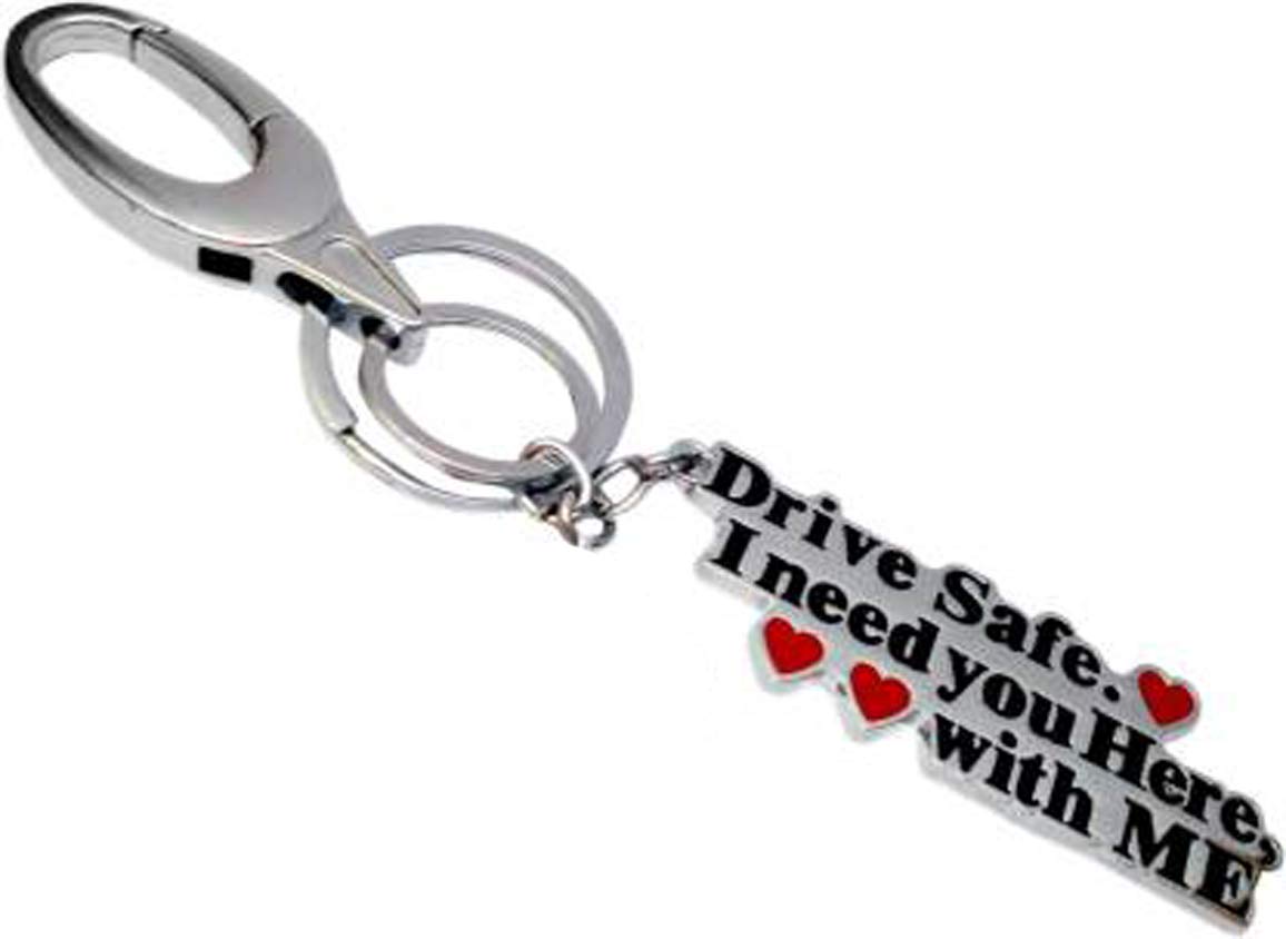 techpro Drive Safe I Need You Here, with Me Leather Keychain and Key ring, Bike & Car Key Chain-picture-41