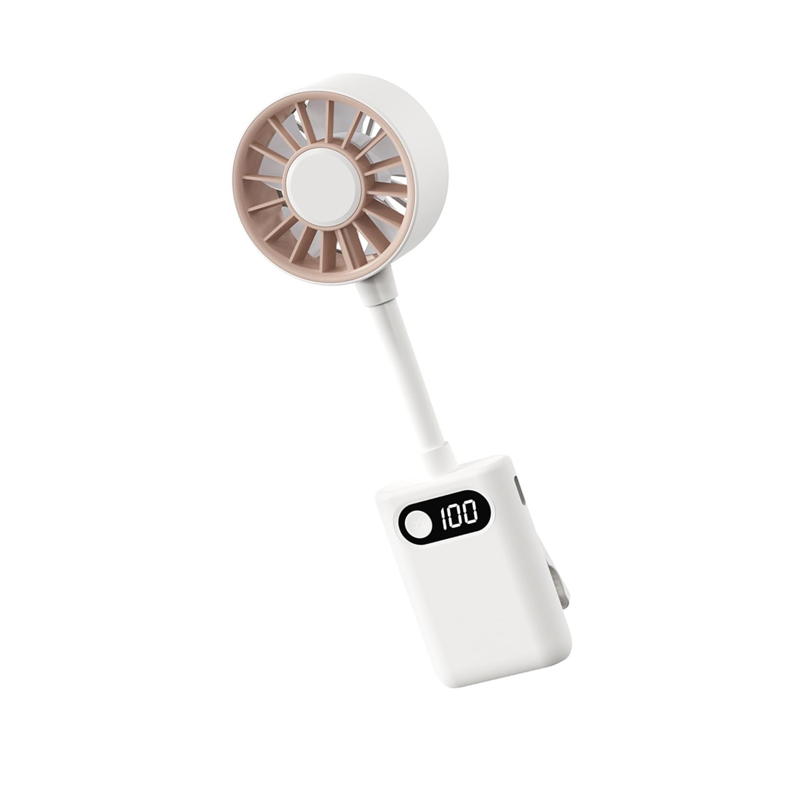TAZIZI Compact Folding Desk Fan with LED Display and Quiet Operations for Home Use Battery Operated Fan
