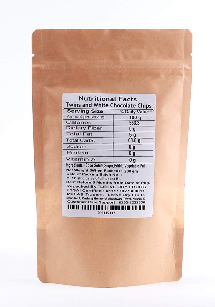 LEEVE DRY FRUITS Chocochips Cake White Chocolate Chips Twins Chocolate Chip Combo 200G - Image 2 thumbnail