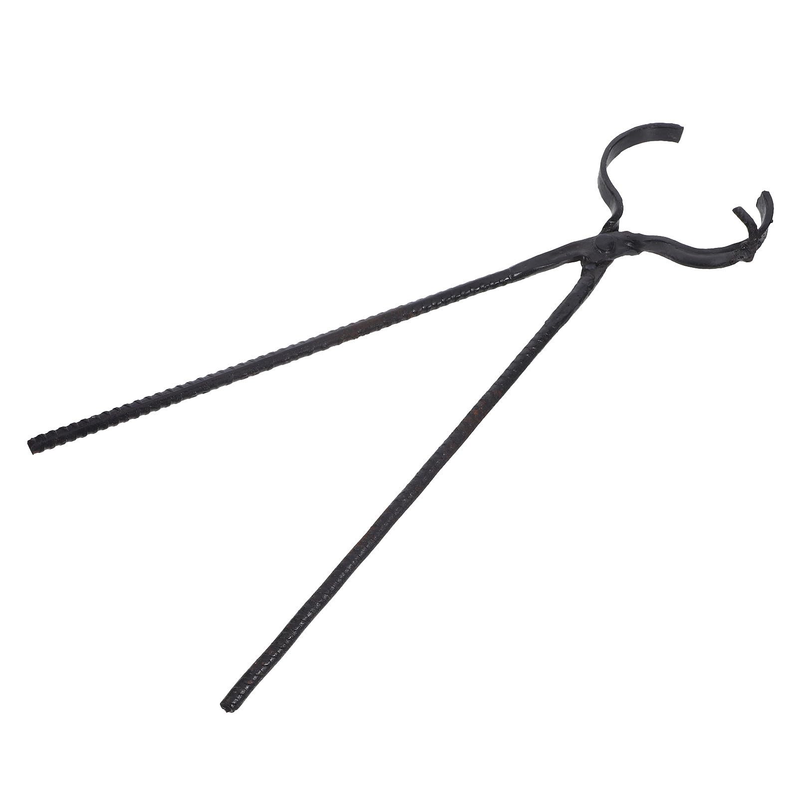 MERRYHAPY Pinza per Crogiolo in Acciaio al Carbonio Nero, Attrezzo Versatile ad Alta Precisione per Fusione di Oro e Argento, per Laboratori di Gioielleria Professionali