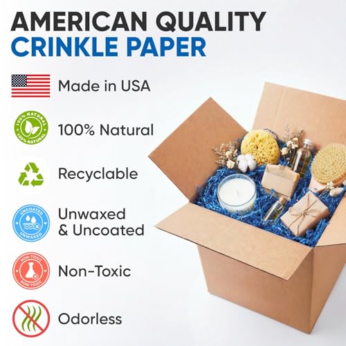 Boîte d'expédition double paroi anti-choc 30cm avec papier déchiqueté bleu de calage