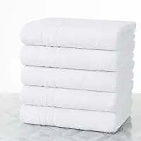 Kit 5 Toalhas De Banho Brancas Hotel Felpuda Gramatura 400
