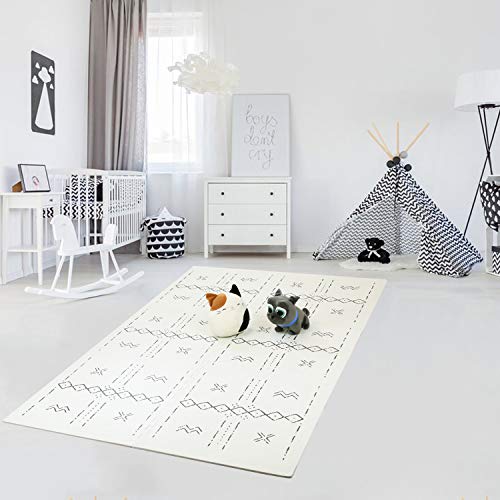 Image of Clevr 24 Sq Ft Extra Large Interlocking EVA Foam Baby Play Mat Soft Stylish Non-Toxic Kids Toddler Play Floor Tiles Mats with Edges 6 pcs 6'x4'