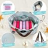 GAGAKU Strandtasche XXL mit Kühlfach, Wasserfest Beach Bag mit Reißverschluss – Faltbar Groß Badetasche für Familie, Damen, Schwimmbad, Reisen - Grau-grün, 50x38x19cm #4