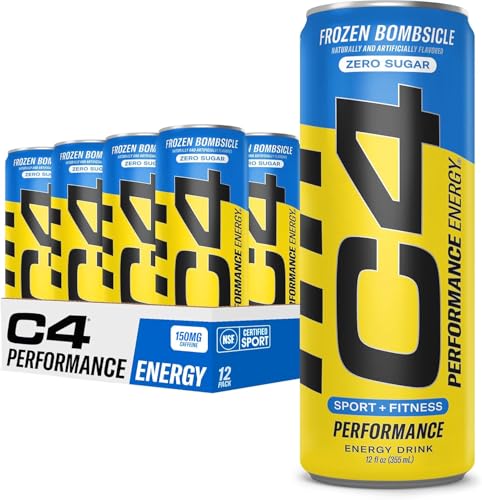C4 Energy Drink 12oz (Pack of 12) - Frozen Bombsicle - Sugar Free Pre Workout Performance Drink with...