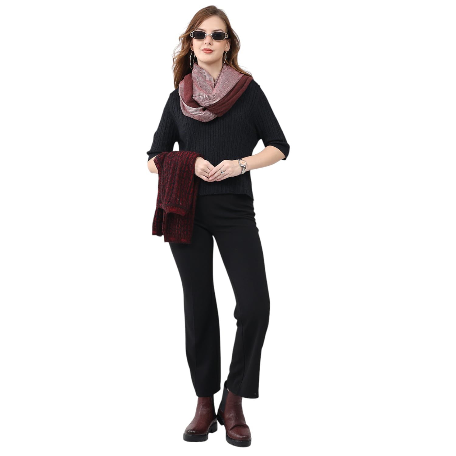 monte carlo Women’s Winter Stoll | Self Design Pattern | Cozy Warm | Stylish Fashionable Winter Accessory | Elegant Soft Wrap For Women (Pack Of 1)-picture-37