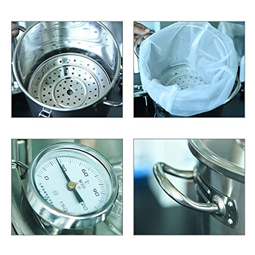 Yuewo Alcohol Distiller Alembic Spirits Alcohol Wine Making Boiler With Thermometer Pump For Whisky Brandy Vodka 304 Stainless Steel (8.7Gal/33L) #TOP4