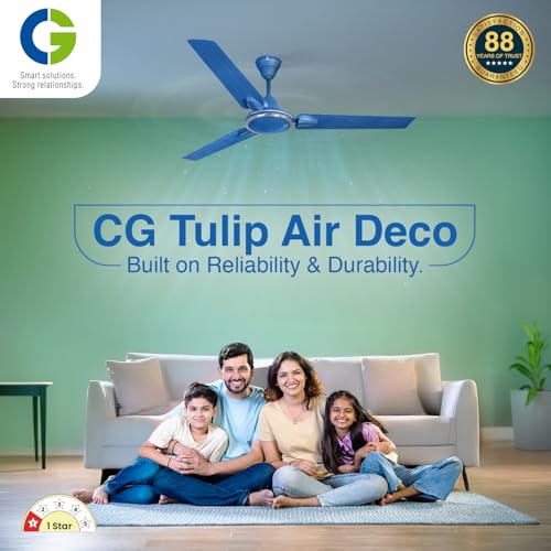 Image of CG TulipAir Neo Deco | 1200mm | High Speed FAN | Doube ball bearing | 3-Year Warranty | Blue