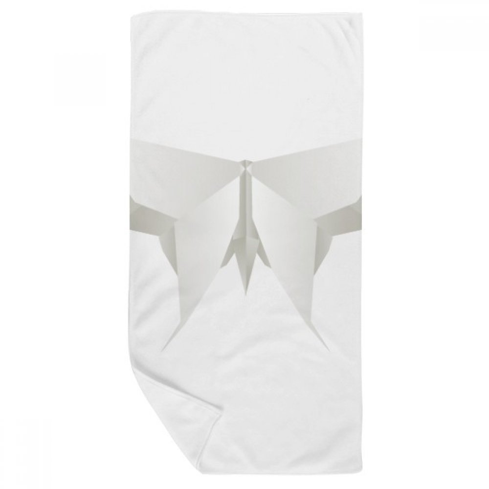 Linge de toilette origami blanc design papillon haut de gamme 35x70cm