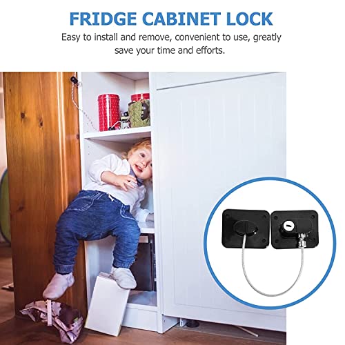 Image of Matiko Safety Refrigerator Lock,Fridge Lock with Keys,Freezer Lock and Refrigerator Lock for Child Proof(Fridge Lock-Black 1Pack)