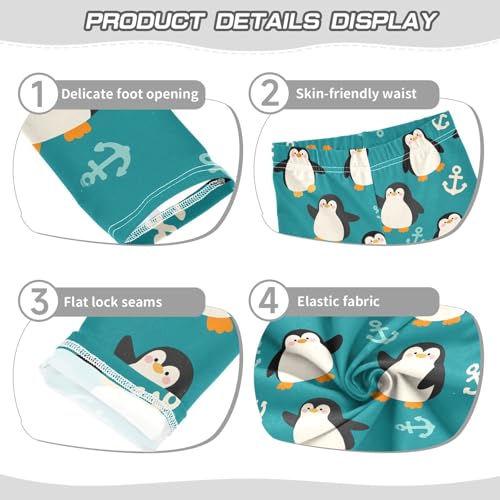 Cartoon Penguin Anchors Girls Leggings Soft Stretch Workout Yoga Dance Pants for Kids Casual Tights3