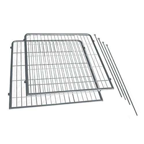Precision Pet 2-Pack Courtyard Kennel Add-A-Panel with Stakes, 36 by 38-Inch, Silver Crackle