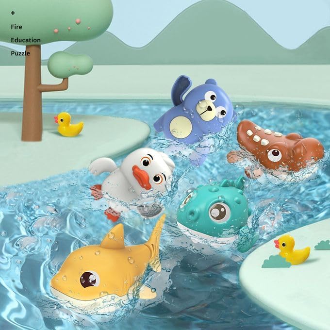 - SUPER TOY Bath Toys, Cute Swimming Turtle Baby Bath Tub Toys for Toddler 1-5, Water Pool Floating Wind Up Toys for 1 Year Old Boy Girl Gifts, Infant Toddlers Kids Bathtub Toys, 2 Pack