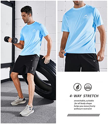 Northyard Men's Upf 50+ Uv Sun Protection Shirts Spf Quick Dry Short Sleeve T-Shirts For Hiking Fishing Swim Rash Guard Skyblue 2Xl #TOP3