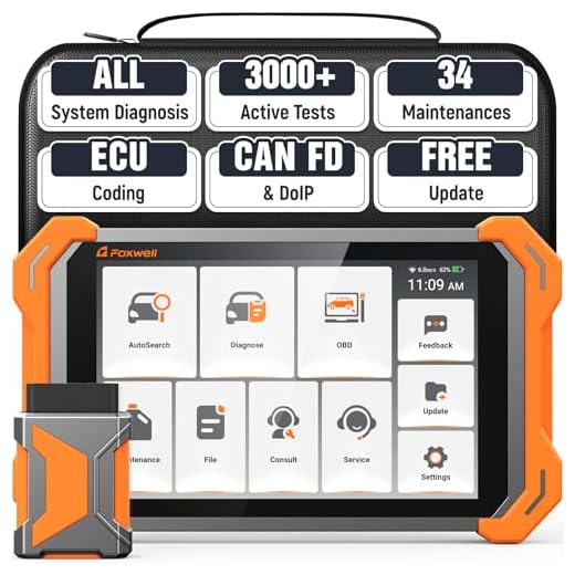 FOXWELL NT919BT All System Diagnostic Tool - Automotive Bidirectional Scan Tool, 3000+ Active Tests, 34 Maintenances, ECU Coding, CAN FD & DoIP, Lifetime Free Update, Car OBD2 Scanner for 140+ Brands