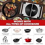 Techwood Hot Plate for Cooking, 1500W Electric Stove Countertop Single Burner with Adjustable Temperature & Stay Cool Handles, 7.5” Cooktop for Home/RV/Camp, Compatible for All Cookwares, Silver - Image 3