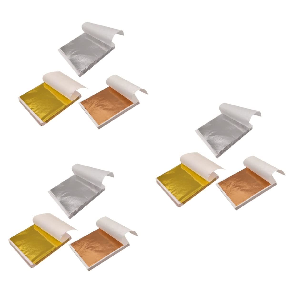 DOITOOL 900 Blatt Teiliges Imitations Goldfolie Blattgold in Gold Roségold und Silber Glänzende Bastelfolie für DIY Handwerk Malerei Vergoldung und Dekoration Leicht Anzuwenden Sicher und