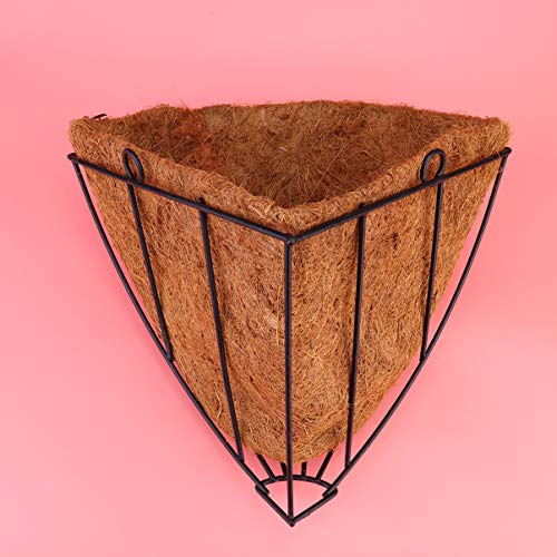 Happyyami Coconut Coir Corner Wall Mounted Hanging Planter Triangle Flower Pot Decorative Plant Vase Container Holder For Succulent Indoor Outdoor Decor #TOP5