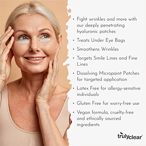Truly Clear Wrinkle Fighting Patches - Dissolving Micropoint - Hyaluronic Acid + Collagen - Under-Eye- Smile Wrinkle Patches - Anti-Aging - Crow's Feet Wrinkle Patches - Overnight Results - 4 Count #TOP4