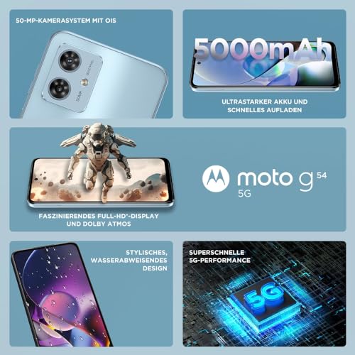 Motorola XT2343-2 Moto G54 5G, Dual, 256GB 8GB RAM, Midnight Blue