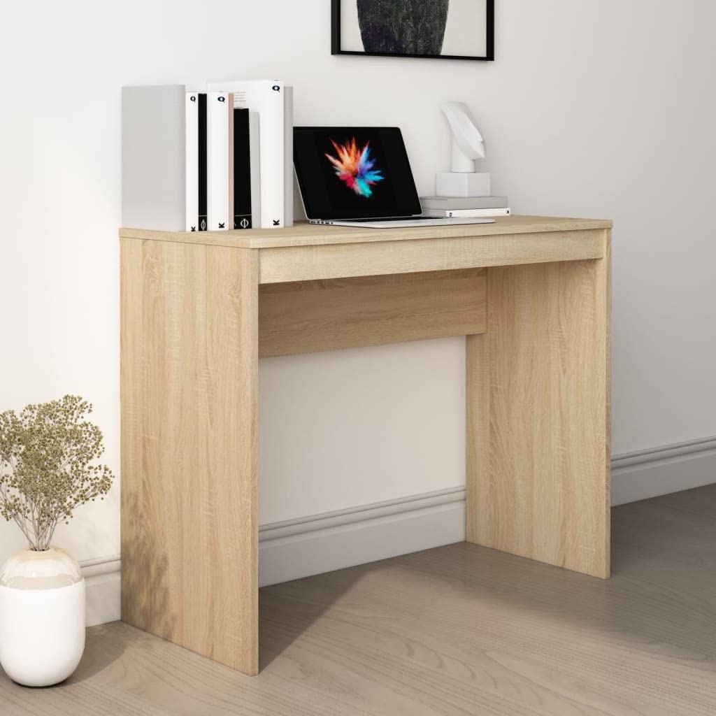 Scrivania Sonoma Rovere 90 x 40 x 72 cm, robusto materiale in legno, ideale per casa, ufficio, giochi, cameretta dei bambini, tavolo per computer salvaspazio