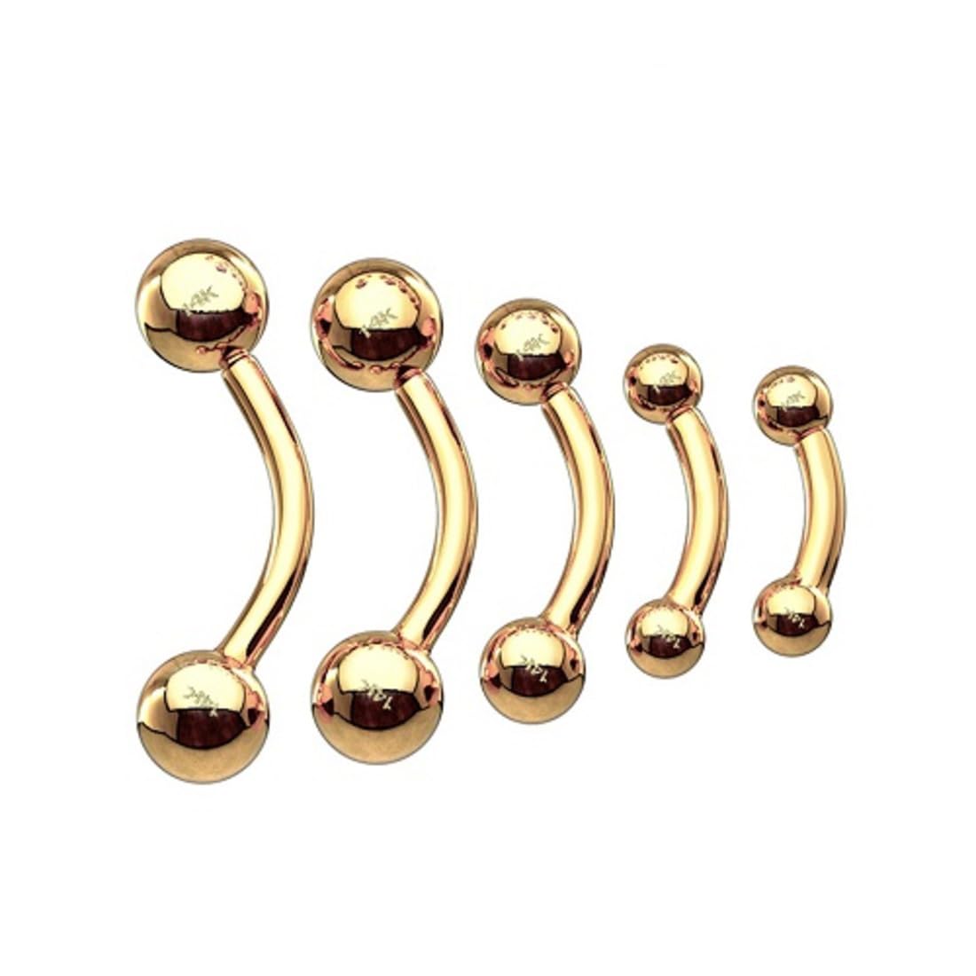 Banane Piercing Stab Augenbrauen Piercing Banane 14 Karat 585 Echtgold Bananabell Ohr Tragus Helix