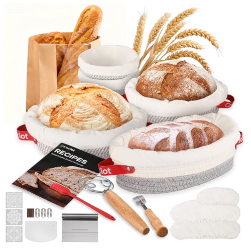 Sourdough Starter Kit Mixed Sizes, Consciot Cotton Rope Bread Pro...