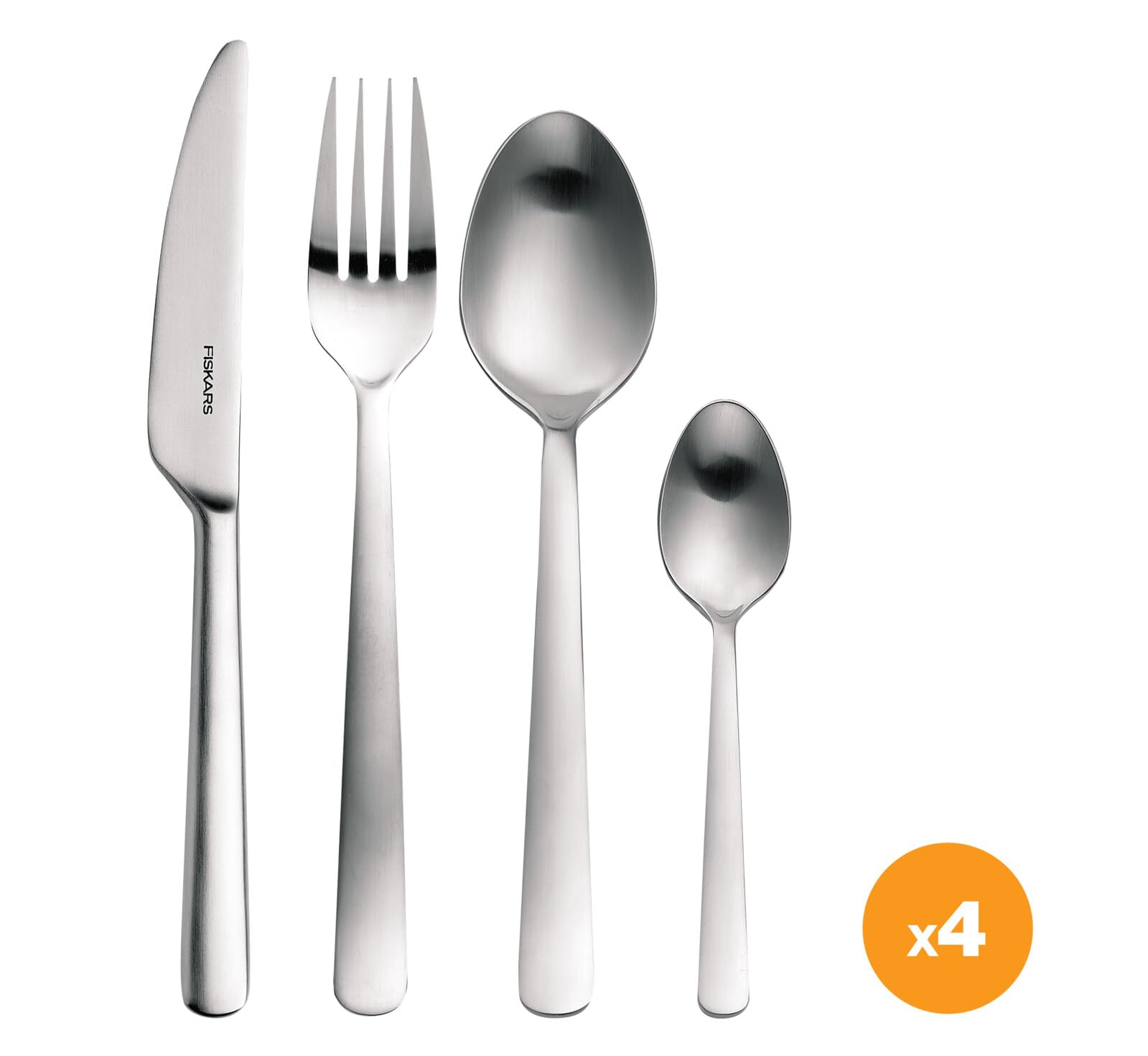 Fiskars Besteck-Set, 16-teilig, Qualitätsstahl, Silber/Matt, Functional Form, 1002958 | Silber/Matt, Functional Form, 1002958