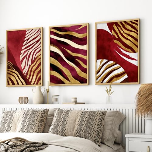 Image of ARTELLY Boho wall Art Paintings Modern Art Framed Wall Painting for Living Room Bedroom - Wall Posters | Paintings with Frame Set of 3 (Boho 3, 13x19 inch)