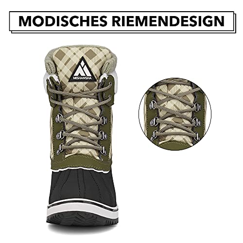 Mishansha Sneeuwlaarzen voor dames, warme winterlaarzen, outdoor, winterschoenen, veterlaarzen, trekkinglaarzen - Image 4