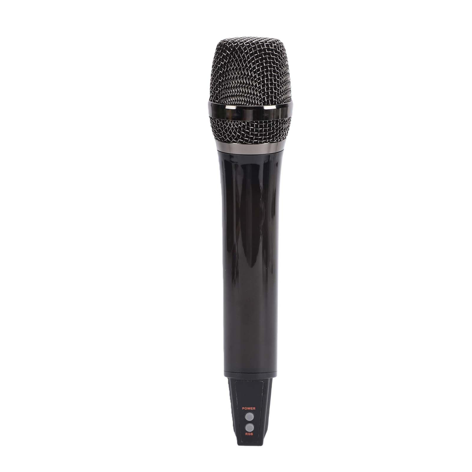 Eujgoov Microfono Wireless RGB, Microfono Karaoke Portatile in ABS con Ricevitore UHF Pickup Vocale Dinamico Audio da 6,5 ​​mm Rete per KTV Domestica Streaming Live Canto Sul Palco (1 a 1)