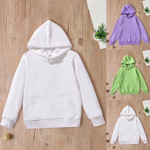 Unisex Youth Solid Classic Hoodies Soft Hooded Pullover Sweatshirts for Children Boy Girl Hoodie with Drawstring2