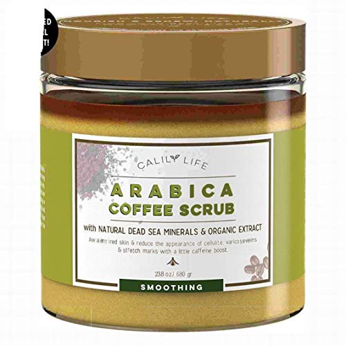 Calily Life Organic Arabica Coffee Scrub with Natural Dead Sea Minerals, 23.28 Oz.