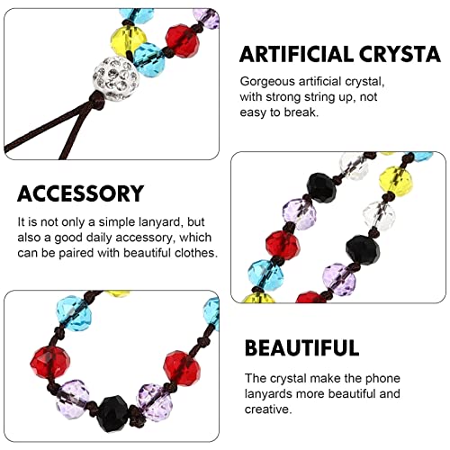 Ifundom Phone Charm Strap Crystal Beaded Phone Rhinestone Glitter Long Lanyard Colorful Beads Hanging Neck Straps Bracelet Keychain For Women Girls #TOP2