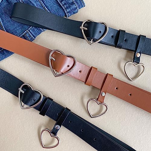 appuivbt Pants Belt Heart Buckle Belt Woman Western Leather Belt Hollow Heart Belt Jeans Belt Jeans Waistband Waist Belt4