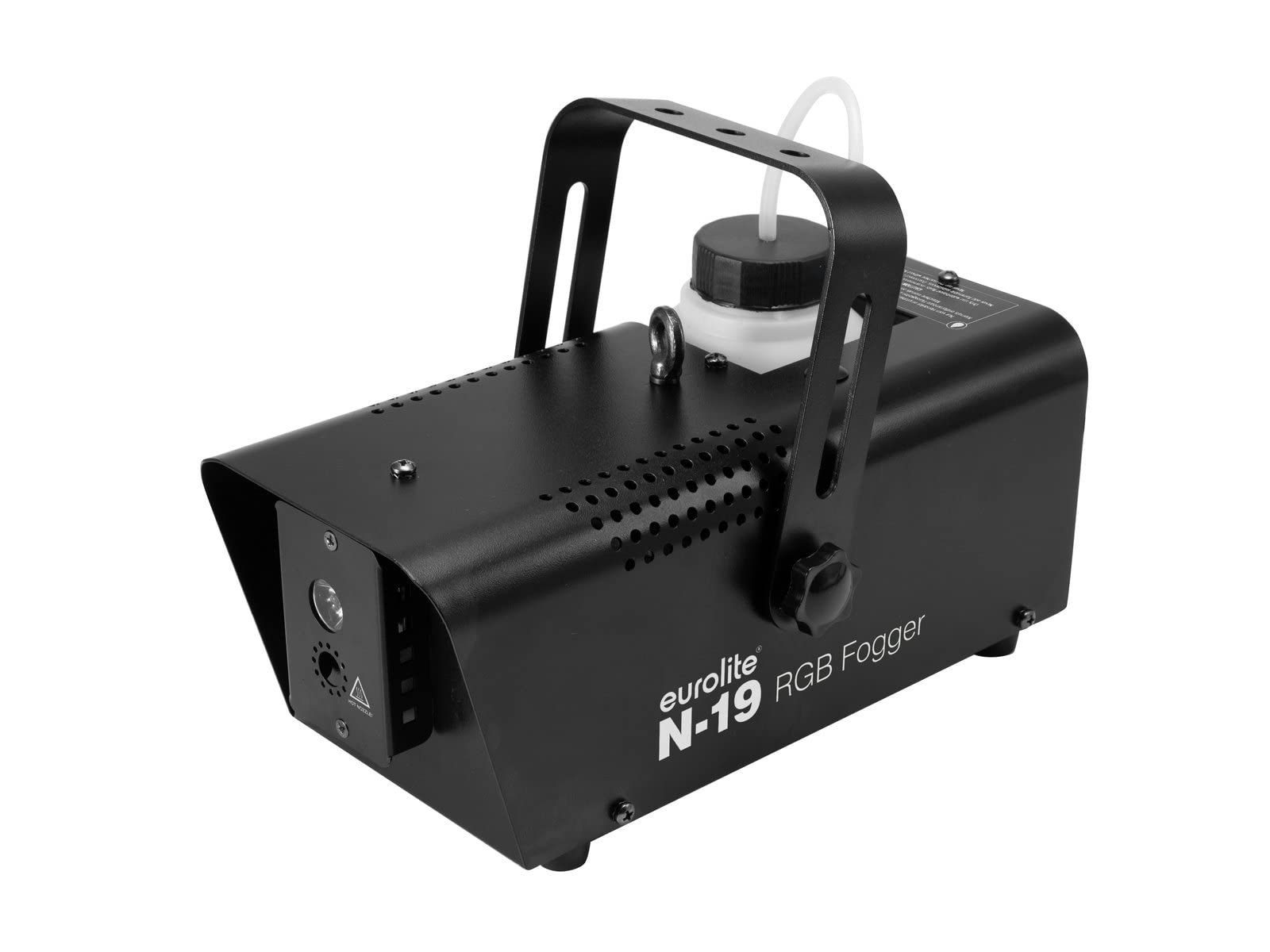 EUROLITE N-19 Machine à fumée LED hybride RVB | Machine à fumée compacte avec 600 W de puissance, éclairage LED, télécommande par câble